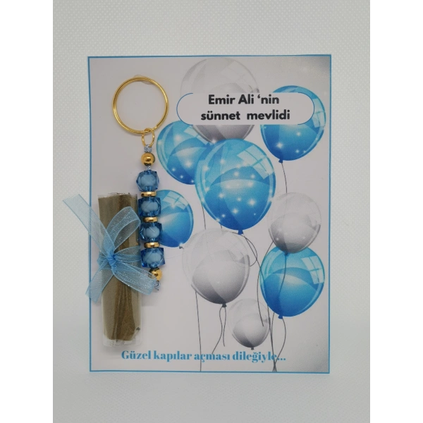 75 Adet Balon Görsel Hazır Paketlenmiş Hediyelik Dağıtmalık Sünnet Kınası ve Anahtarlık