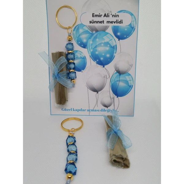 75 Adet Balon Görsel Hazır Paketlenmiş Hediyelik Dağıtmalık Sünnet Kınası ve Anahtarlık