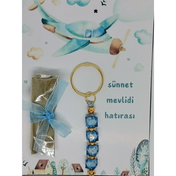 75 Adet Uçak Görsel Hazır Paketlenmiş Hediyelik Dağıtmalık Sünnet Kınası ve Anahtarlık