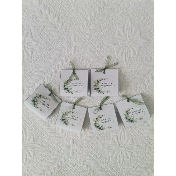 100 Adet Özel Tasarım Hazır Paketlenmiş Kınamıza Hoşgeldiniz Yazılı Hediyelik Dağıtmalık Kına 100 Adet