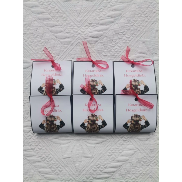 Özel Tasarım Hazır Paketlenmiş Kınamıza Hoşgeldiniz Yazılı Hediyelik Dağıtmalık Kına 100 Adet