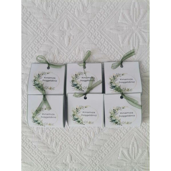 100 Adet Özel Tasarım Hazır Paketlenmiş Kınamıza Hoşgeldiniz Yazılı Hediyelik Dağıtmalık Kına 100 Adet