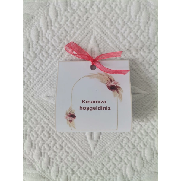 Özel Tasarım Hazır Paketlenmiş Kınamıza Hoşgeldiniz Yazılı Hediyelik Dağıtmalık Kına 100 Adet