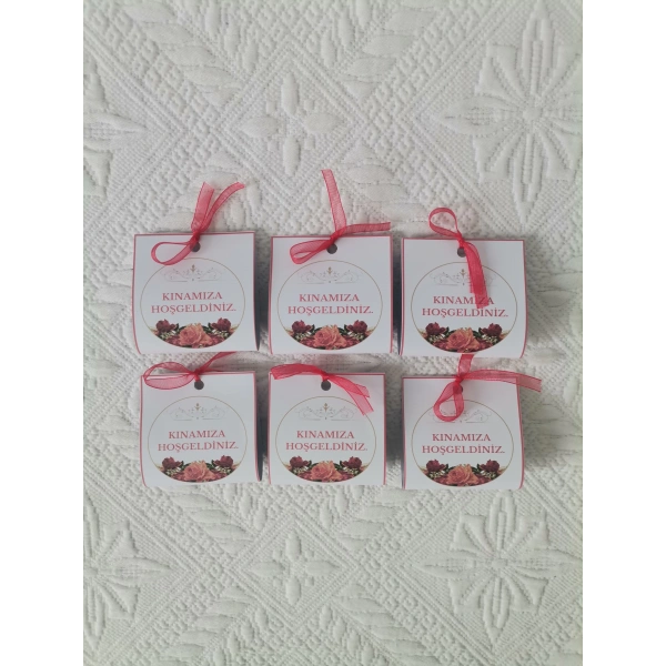 Özel Tasarım Hazır Paketlenmiş Kınamıza Hoşgeldiniz Yazılı Hediyelik Dağıtmalık Kına 100 Adet