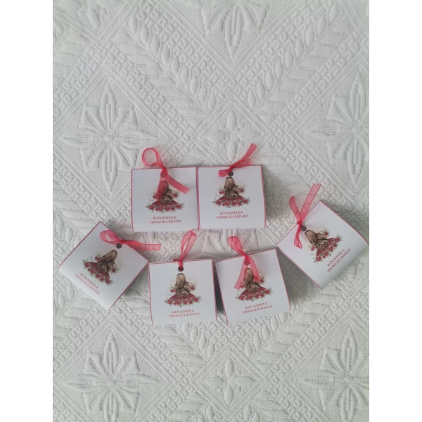 Özel Tasarım Hazır Paketlenmiş Kınamıza Hoşgeldiniz Yazılı Hediyelik Dağıtmalık Kına 50 Adet