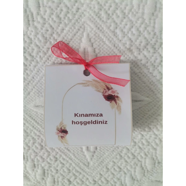 Özel Tasarım Hazır Paketlenmiş Kınamıza Hoşgeldiniz Yazılı Hediyelik Dağıtmalık Kına 25 Adet