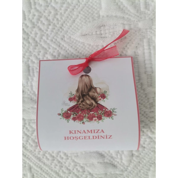 Özel Tasarım Hazır Paketlenmiş Kınamıza Hoşgeldiniz Yazılı Hediyelik Dağıtmalık Kına 50 Adet