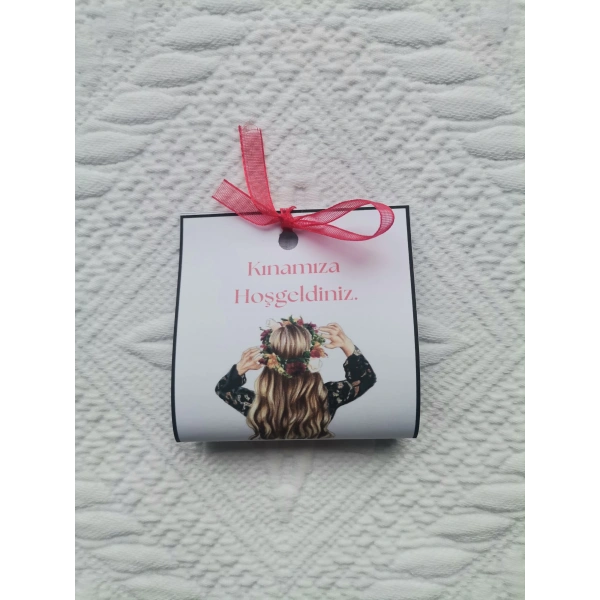 Özel Tasarım Hazır Paketlenmiş Kınamıza Hoşgeldiniz Yazılı Hediyelik Dağıtmalık Kına 25 Adet