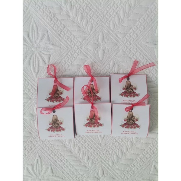 Özel Tasarım Hazır Paketlenmiş Kınamıza Hoşgeldiniz Yazılı Hediyelik Dağıtmalık Kına 50 Adet