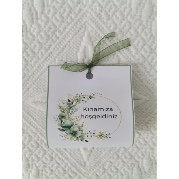 Özel Tasarım Hazır Paketlenmiş Kınamıza Hoşgeldiniz Yazılı Hediyelik Dağıtmalık Kına 50 Adet