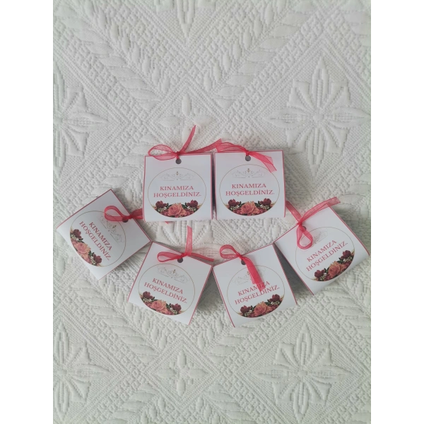 Özel Tasarım Hazır Paketlenmiş Kınamıza Hoşgeldiniz Yazılı Hediyelik Dağıtmalık Kına 50 Adet