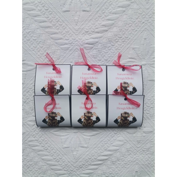 Özel Tasarım Hazır Paketlenmiş Kınamıza Hoşgeldiniz Yazılı Hediyelik Dağıtmalık Kına 50 Adet