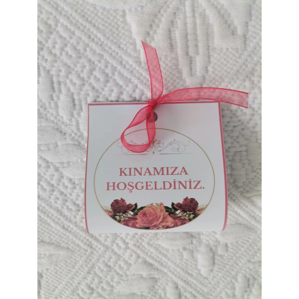 Özel Tasarım Hazır Paketlenmiş Kınamıza Hoşgeldiniz Yazılı Hediyelik Dağıtmalık Kına 50 Adet