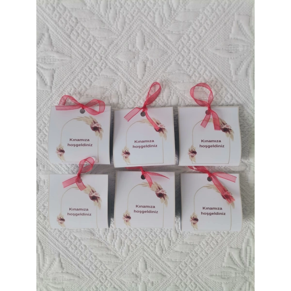 Özel Tasarım Hazır Paketlenmiş Kınamıza Hoşgeldiniz Yazılı Hediyelik Dağıtmalık Kına 50 Adet