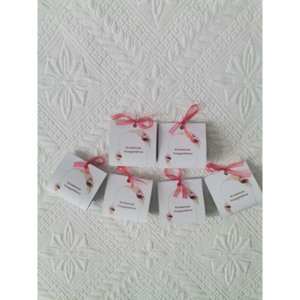 Özel Tasarım Hazır Paketlenmiş Kınamıza Hoşgeldiniz Yazılı Hediyelik Dağıtmalık Kına 50 Adet