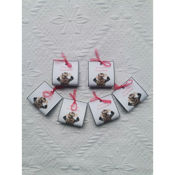 Özel Tasarım Hazır Paketlenmiş Kınamıza Hoşgeldiniz Yazılı Hediyelik Dağıtmalık Kına 50 Adet