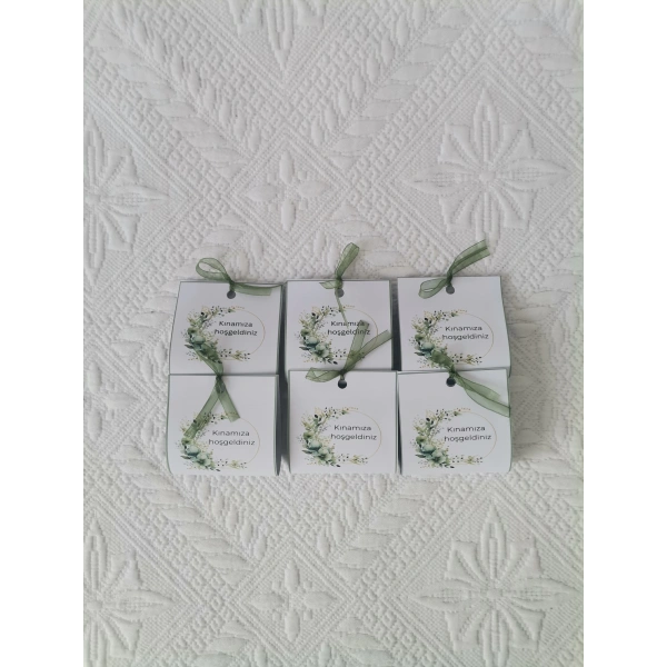 Özel Tasarım Hazır Paketlenmiş Kınamıza Hoşgeldiniz Yazılı Hediyelik Dağıtmalık Kına 75 Adet