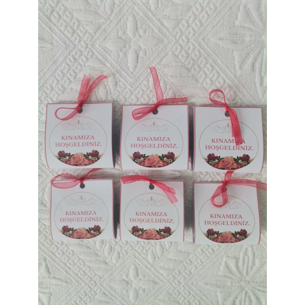 Özel Tasarım Hazır Paketlenmiş Kınamıza Hoşgeldiniz Yazılı Hediyelik Dağıtmalık Kına 75 Adet
