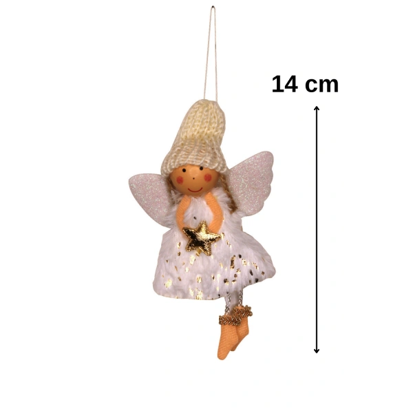 Yılbaşı Ağaç Süsü Beyaz kanatlı 14 cm Melek