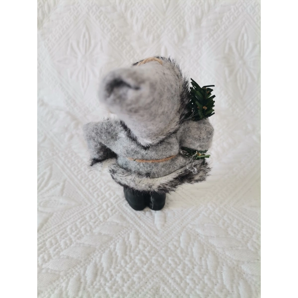 Yılbaşının semboli Asılabilir Gri Noel Baba Figürü 12 CM