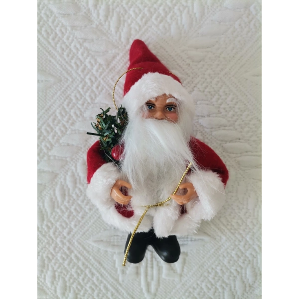 Yılbaşının semboli Asılabilir Noel Baba Figürü 12 CM