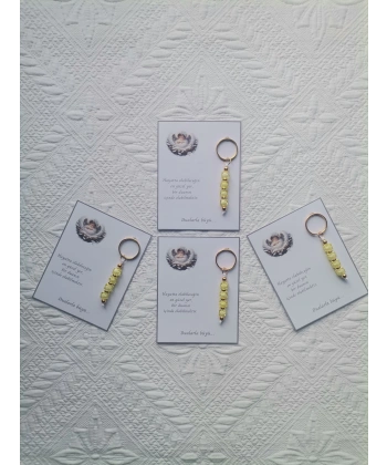 100 Adet Dualarla Büyü Yazılı Hastane,Yeni Doğan, 40 Mevlidi, Dağıtmalık Sarı Anahtarlık Hediyelik