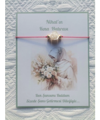 100 Adet Kişiye Özel Gül İnci Model Düğün Nikah Nişan Söz Kına Hatırası Dağıtmalık Hediyelik Bileklik