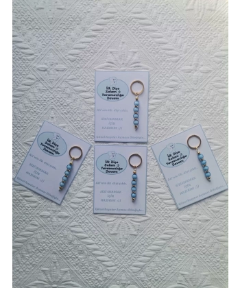 100 Adet Kişiye Özel İlk Dişim Çıktı,Diş Mevlidi, Diş Buğdayı Dağıtmalık Mavi Anahtarlık Hediyelik