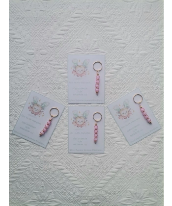 100 Adet Kişiye Özel Diş Buğdayı İlk Dişim Çıktı,Diş Partisi, Dağıtmalık Pembe Anahtarlık Hediyelik