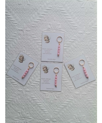 100 Adet Pembe Anahtarlık Dualarla Büyü Yazılı Hastane,Yeni Doğan, 40 Mevlidi, Dağıtmalık Hediyelik