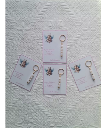 100 Adet Yeni Doğan Hastane ve 40 Mevlidi Bebek Mevlidi Dağıtmalık Beyaz Anahtarlık Hediyelik