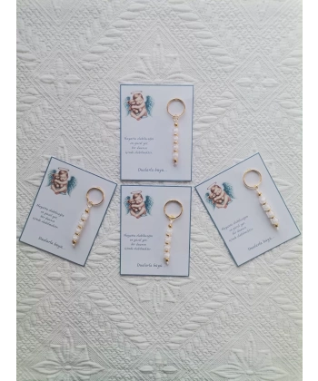 100 Adet Yeni Doğan Hastane ve 40 Mevlidi Bebek Mevlidi Dağıtmalık Beyaz Anahtarlık Hediyelik