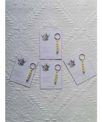 100 Adet Yeni Doğan Hastane ve 40 Mevlidi Bebek Mevlidi Dağıtmalık Sarı Anahtarlık Hediyelik