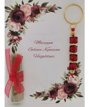 25 Adet Kişiye Özel Tasarım Dağıtmalık Hediyelik Kına ve Anahtarlık Seti