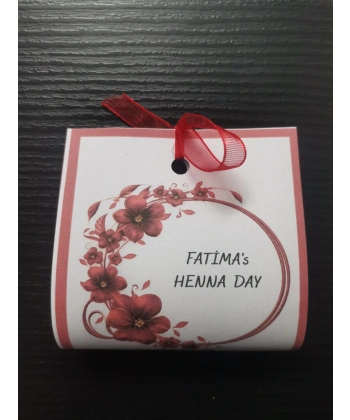100 Adet Kişiye Özel Tasarım Hazır Paketlenmiş Dağıtmalık Hediyelik Kına