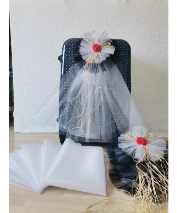 10 Adet 100X300 Kristal Bohça Süsleme Tülü 10 Adet Bohça Süsü Düğün Nikah Kına Bohçası Süsü