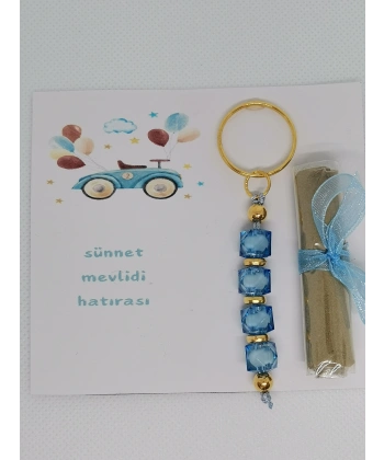 50 Adet Araba Görsel Hazır Paketlenmiş Hediyelik Dağıtmalık Sünnet Kınası ve Anahtarlık