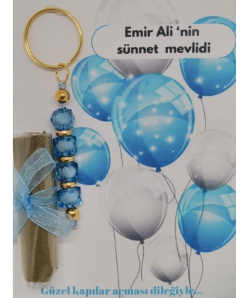 50 Adet Balon Görsel Hazır Paketlenmiş Hediyelik Dağıtmalık Sünnet Kınası ve Anahtarlık