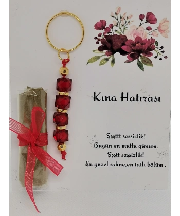 50 Adet Kişiye Özel Tasarım Dağıtmalık Hediyelik Kına ve Anahtarlık Seti