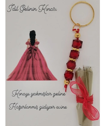 75 Adet Kişiye Özel Tasarım Dağıtmalık Hediyelik Kına ve Anahtarlık Seti