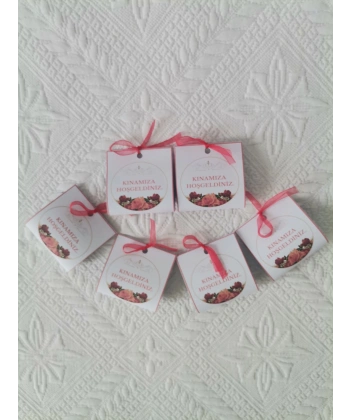 Özel Tasarım Hazır Paketlenmiş Kınamıza Hoşgeldiniz Yazılı Hediyelik Dağıtmalık Kına 50 Adet