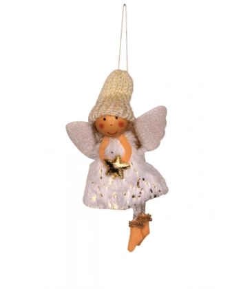 Yılbaşı Ağaç Süsü Beyaz kanatlı 14 cm Melek