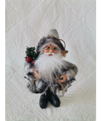 Yılbaşının semboli Asılabilir Gri Noel Baba Figürü 12 CM