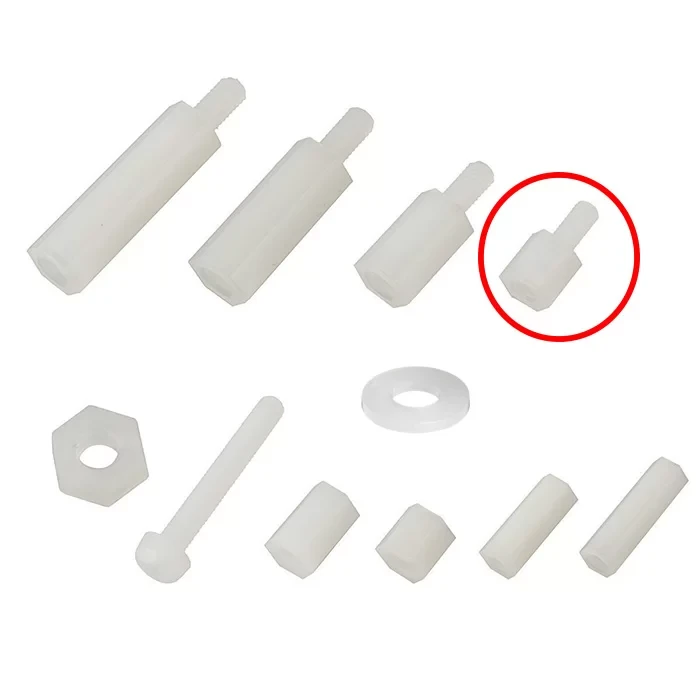 M3 x 15mm Plastik Aralayıcı Distans (BEYAZ) Dişi - Erkek M3*15+6mm