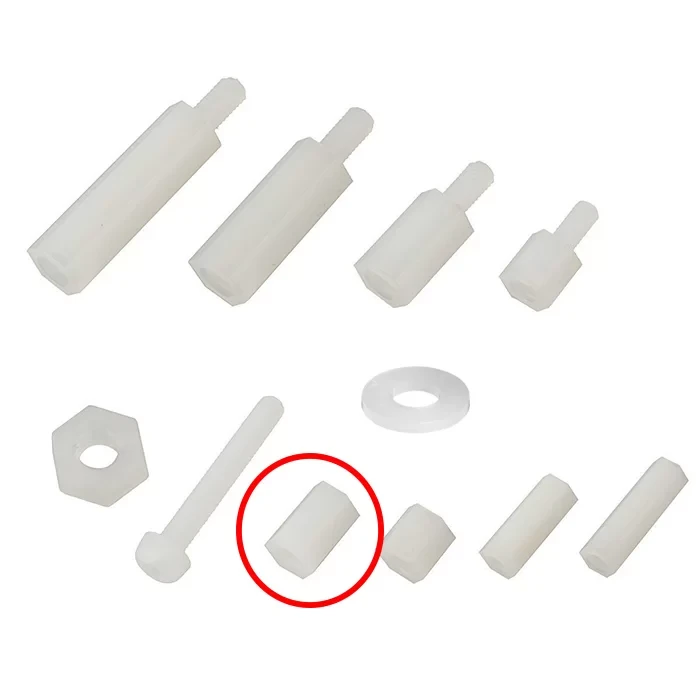 M3 x 20mm Plastik Aralayıcı Distans (BEYAZ) Dişi - Dişi M3*20+6mm