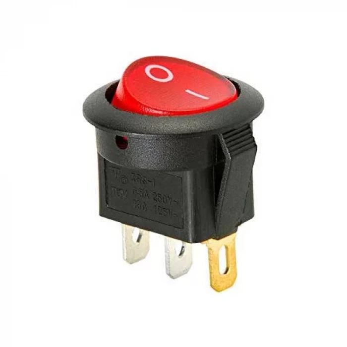 20mm Işıklı On-Off Switch Anahtar 3P - KIRMIZI