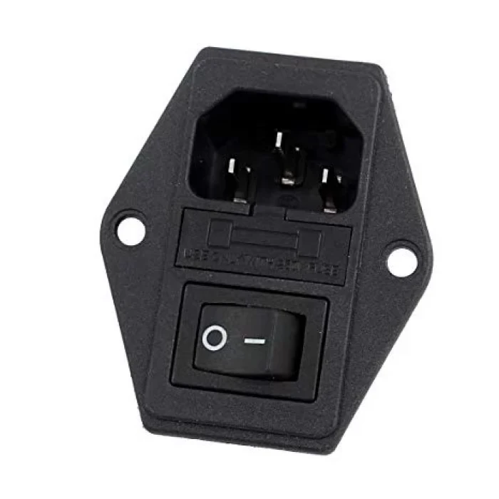 AC Power Supply Girişi (Güç Kaynağı) Konnektörü - Kulaklı - Sigortalı - Anahtarlı