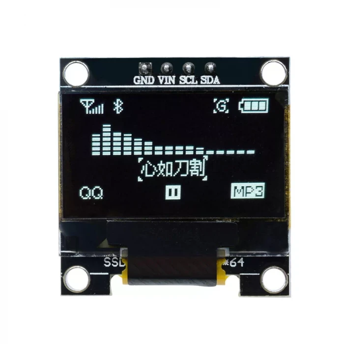 128x64 OLED LCD Ekran Display I2C 0.96 IIC - MAVi SARI 4 Pin