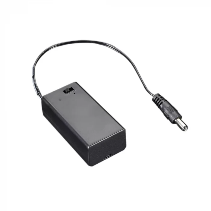 9V Anahtarlı Kutulu Kare Pil Yuvası 9 Volt Konnektörlü