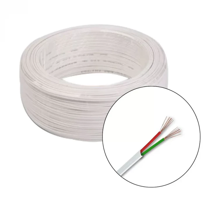 İkili Telefon Kablosu - BEYAZ - 1 Metre